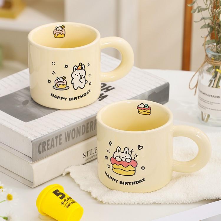Creative Cute Rabbit Ceramic Cup Mug Coffee Cup Household Breakfast Cup Couple Pair Cup Tea Cup Drinking Cup
