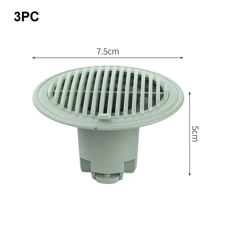 3pc Shower Drainer Stopper Anti Insect Cockroach Odor Hair Filter Household Kitchen Floor Drain Core Bathroom Accessories