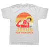 Deadlift Jesus  Weightlifting Funny Gym T Shirts Graphic  Streetwear Short Sleeve Birthday T-shirt Mens Clothing