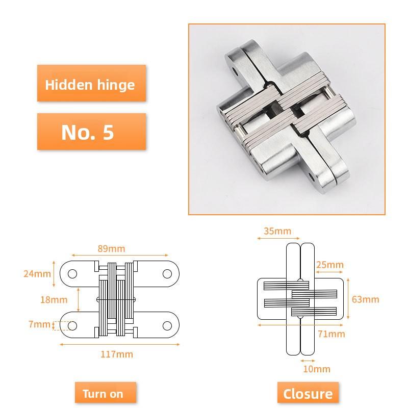 1PC Stainless Steel Hidden Hinges 180° Invisible Folding Window Door Hinge With Screws Furniture Hardware Accessories