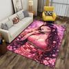 Anime Girl with Sakura Theme suitable as a non-slip mat for the living room or bedroom sofa