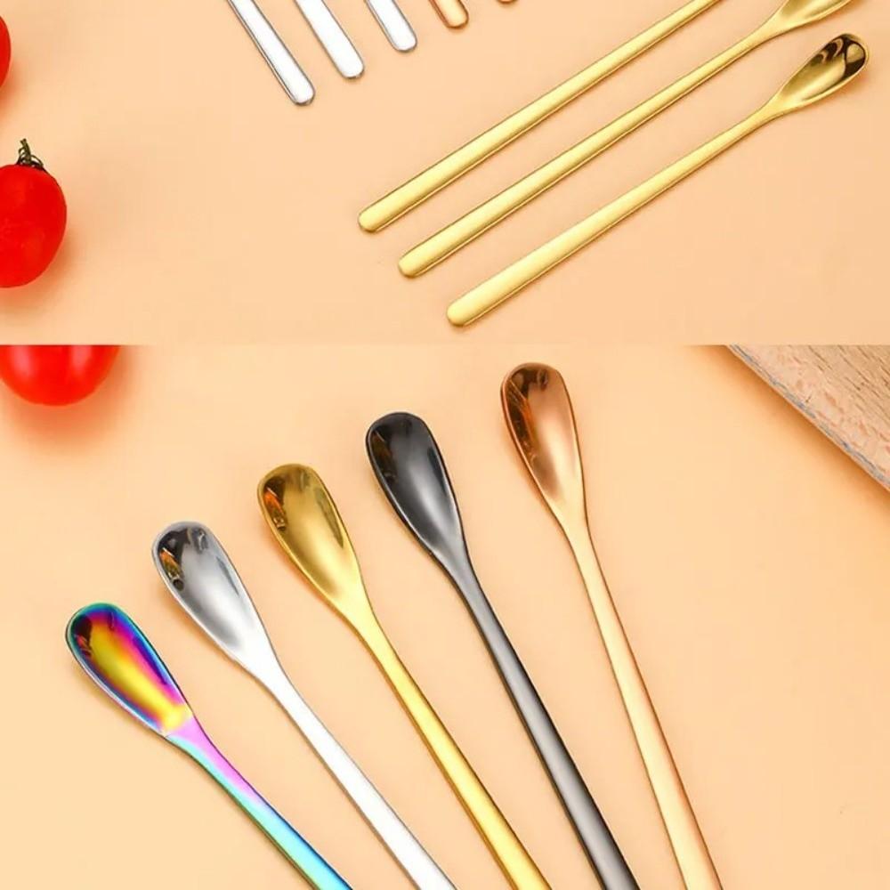 4PCS Stainless Steel Coffee Stirring Spoon Long Handle Ice Tea Spoon Kitchen
