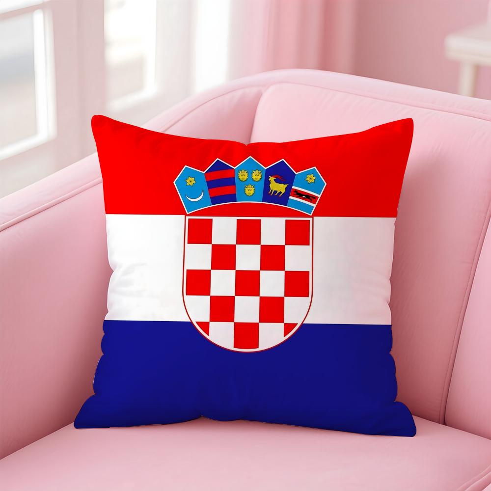 Croatia Cro Flag Cushion Cover Eco-Friendly Odorless Healthy Pillowcase Soft & Comfortable Kid-Safe No Filling