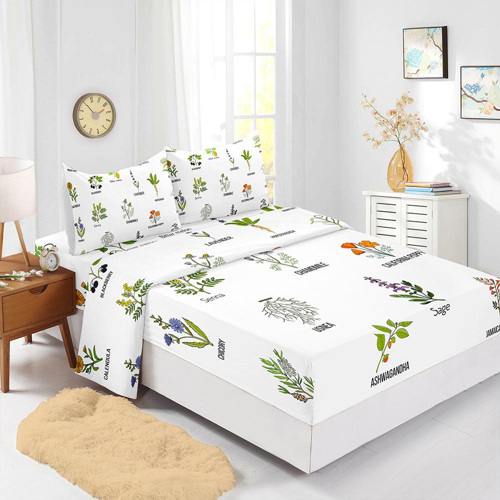 Four-Piece Mattress Set 3D Digital Printing Mattress Protective Cover Specimen Butterfly Mattress