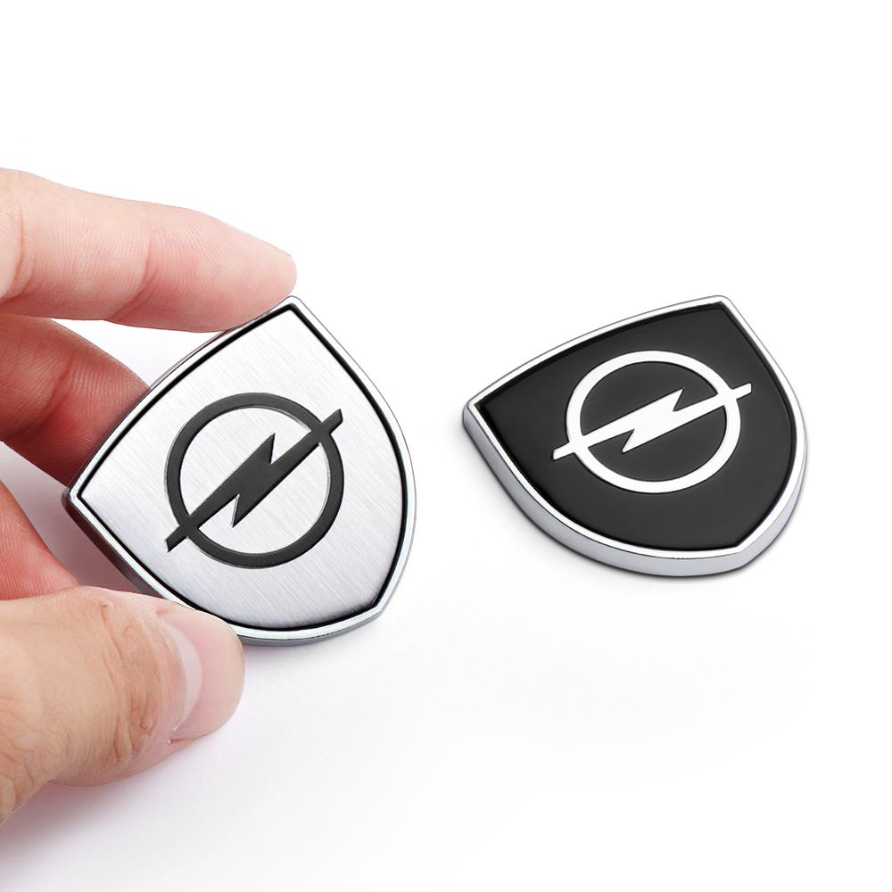 1/2Pcs Car Decoration Metal Chrome Shield Logo Car Body Trunk Fender Stickers For Opel OPC Astra Insignia Corsa Mokka Vectra GTC