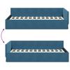 L Shaped Bed Frame with Headboard Blue 80 Cm X 200 Cm Velvet