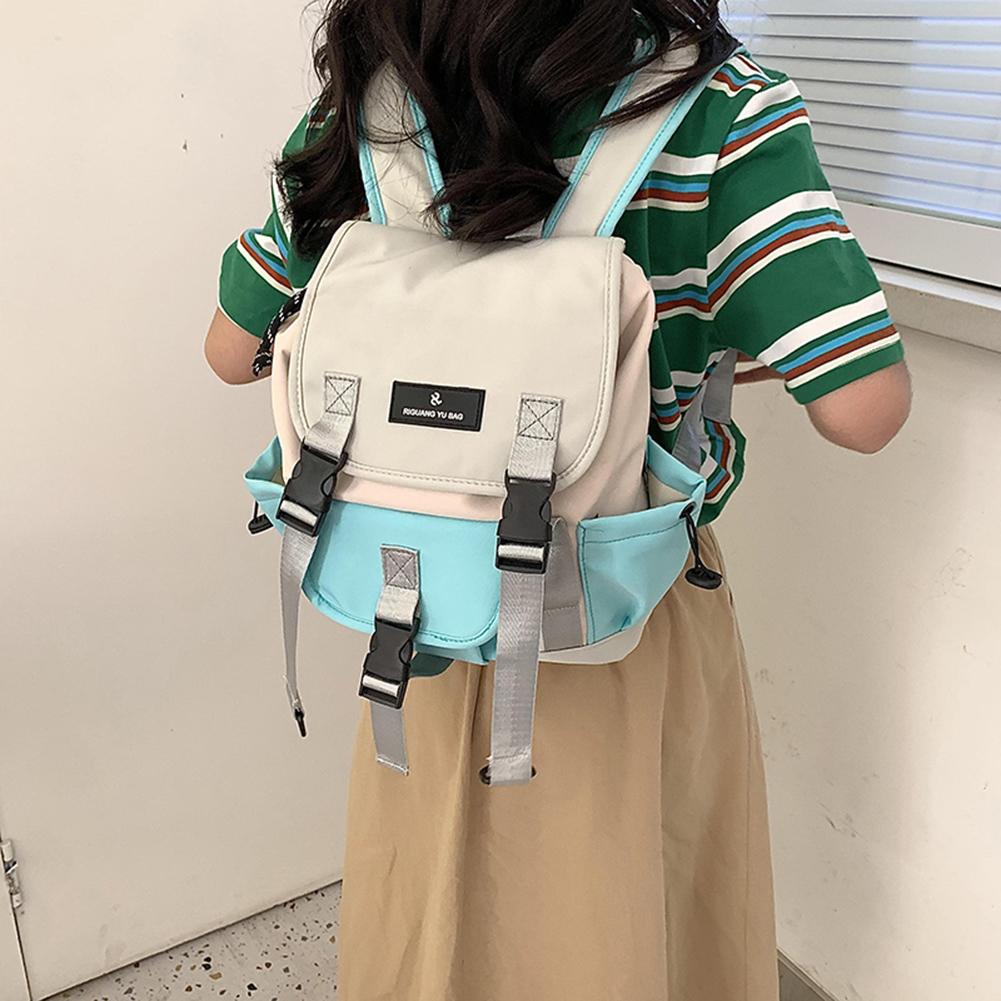 

Casual Travel Backpack Adjustable Strap Patchwork Gym Backpack Multi Pockets Students Small Book Bag for Outdoor Travel