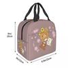 Rilakkuma Sakura Insulated Lunch Bag for Women Office Cooler Thermal Food Box Tote Leakproof Lunch Boxes Container