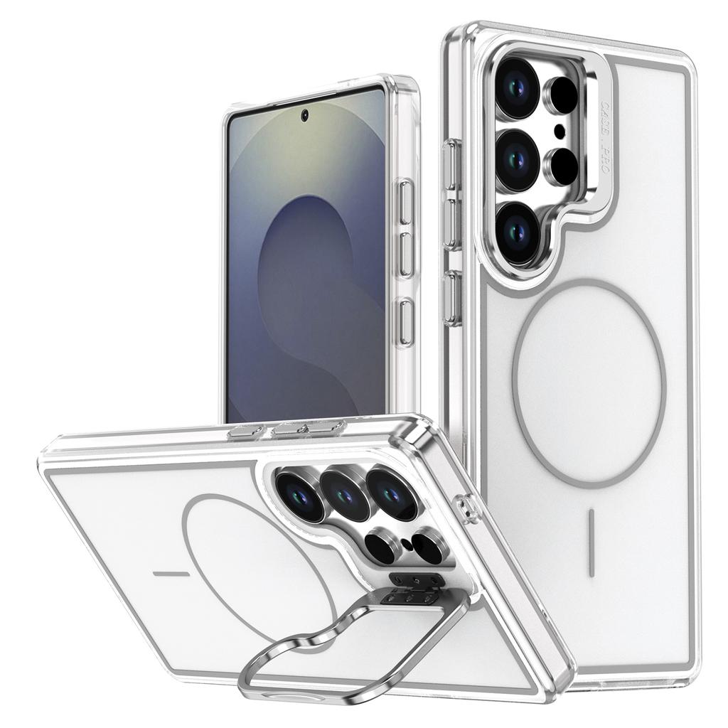 For Samsung Galaxy S26 Ultra Magnetic Case Matching Color Lens Kickstand TPU PC Phone Cover