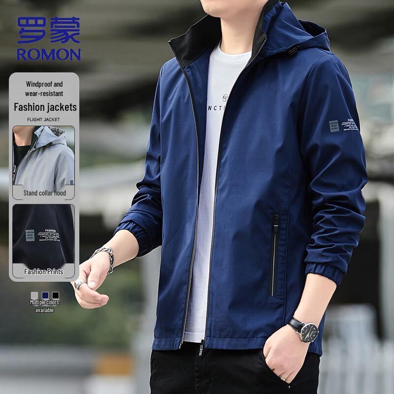 

ROMON Men s Autumn Fashion Commuter Hooded Jacket 5XL