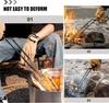 Fire Tong Charcoal Clip Metal Wooden Barbecue FireTongs Heat-resistant Carbon Picking Clip Outdoor Picnic Fireplace Clamp
