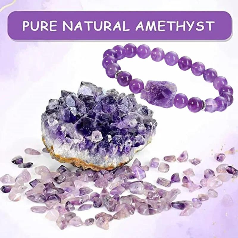 Natürliche Amethyst Quarz Perlenarmbänder Gesundheitsarmband für Frauen Yoga Schmuck Geschenk