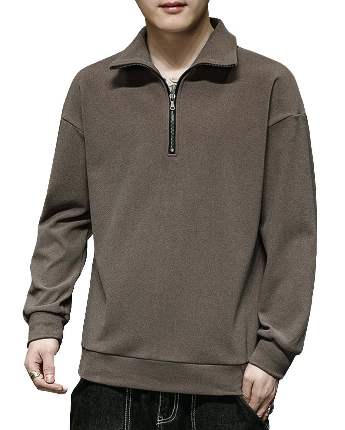 

Поло с длинным рукавом однотонное для гольфа больших размеров [ODFMCE] Мужская рубашка, Осень, Цвет, Носить, Стильный, Повседневный, (2XL, Коричневый)