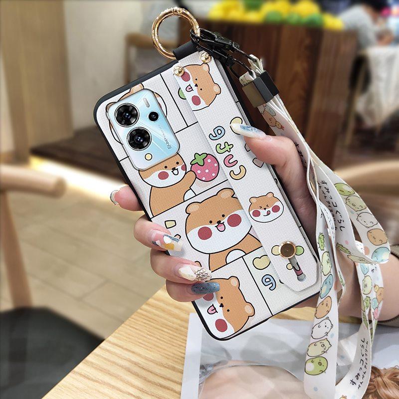 Wrist Strap Soft case Phone Case For ZTE Blade V40 Pro Dirt-resistant Cartoon Back Cover Cute Waterproof Anti-knock Ring