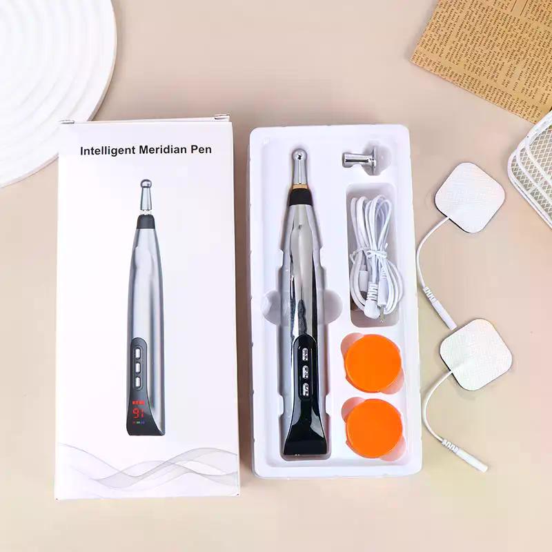 Electric Laser Acupuncture Pen Point Massage Meridian With Electrode Pad Electronic Body Head Back Neck Leg Massage Pen