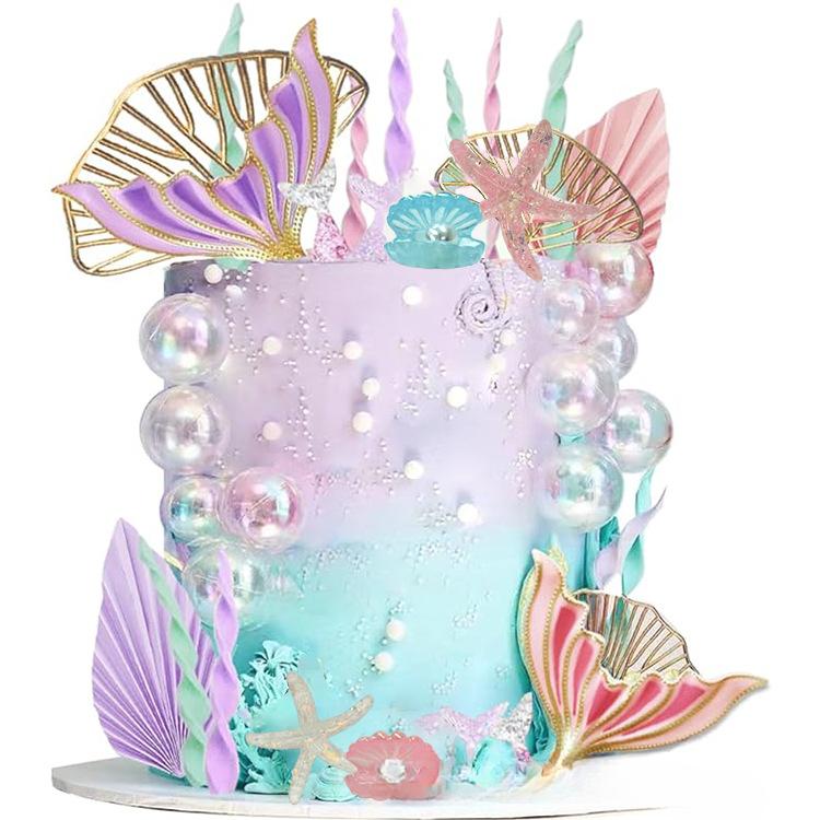 Havfrue Kakepynt til Bursdagsdekorasjoner