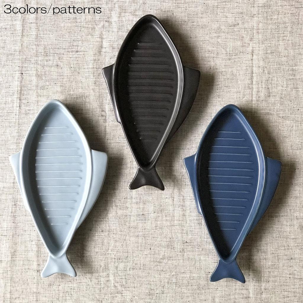 Saji Touki Banko Ware Grill Plate, Heat-Resistant Dish, Oven Safe, Approx. 28 x 16 cm, Fish Griller, Dark Blue, Made in Japan, 10-814