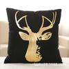 Love Christmas Style Black Soft Fabric Gold Print Pillowcase Home Hotel Bedding Room Decoration Pillowcase 45cm*45cm