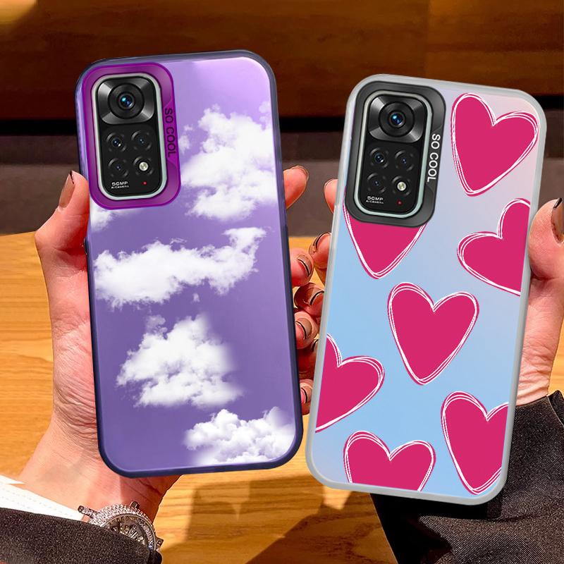 For Redmi Note 11 11S 14 13 Note14 Note13 Pro 5G 4G Case Shockproof TPU Soft Bumper Hard Back Cover Love Heart Aircraft Fundas
