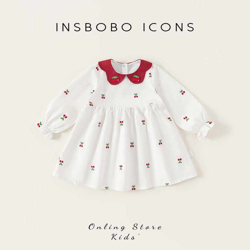 Insbobo Girls Skirt Baby Dress 2026 Spring New Princess Dress Kidsren s Spring Dress Fashionable Clothes White 80