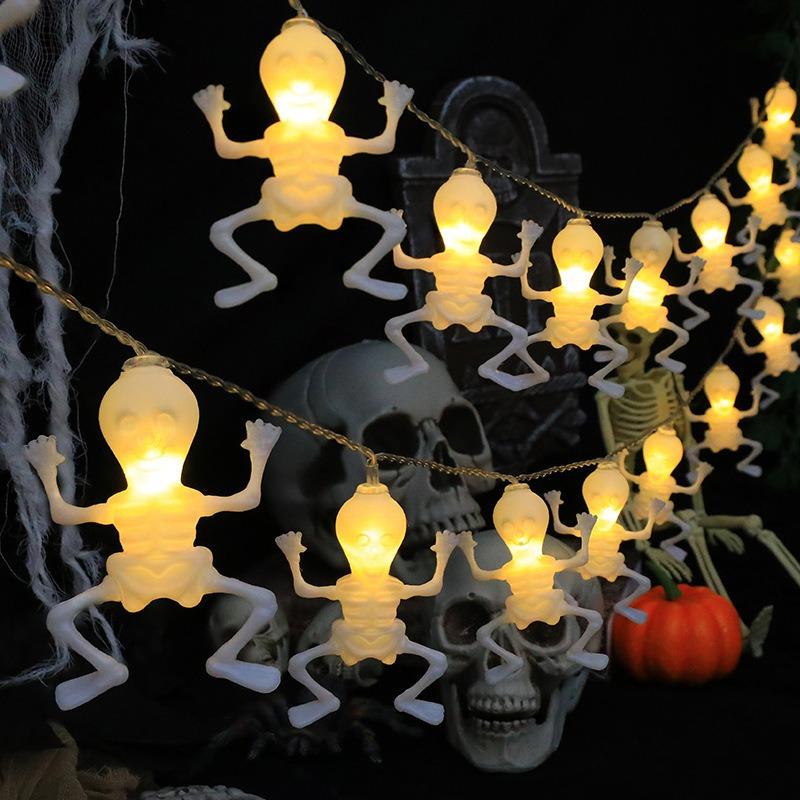 Halloween light string, skull string light, ghost festival horror decoration, holiday light, battery powered Halloween home decoration