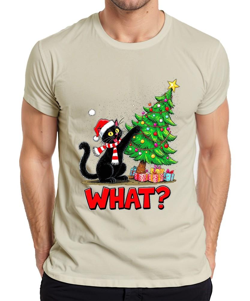What Black Cat Christmas Funny Xmas Tree Gifts Unisexs Tshirt