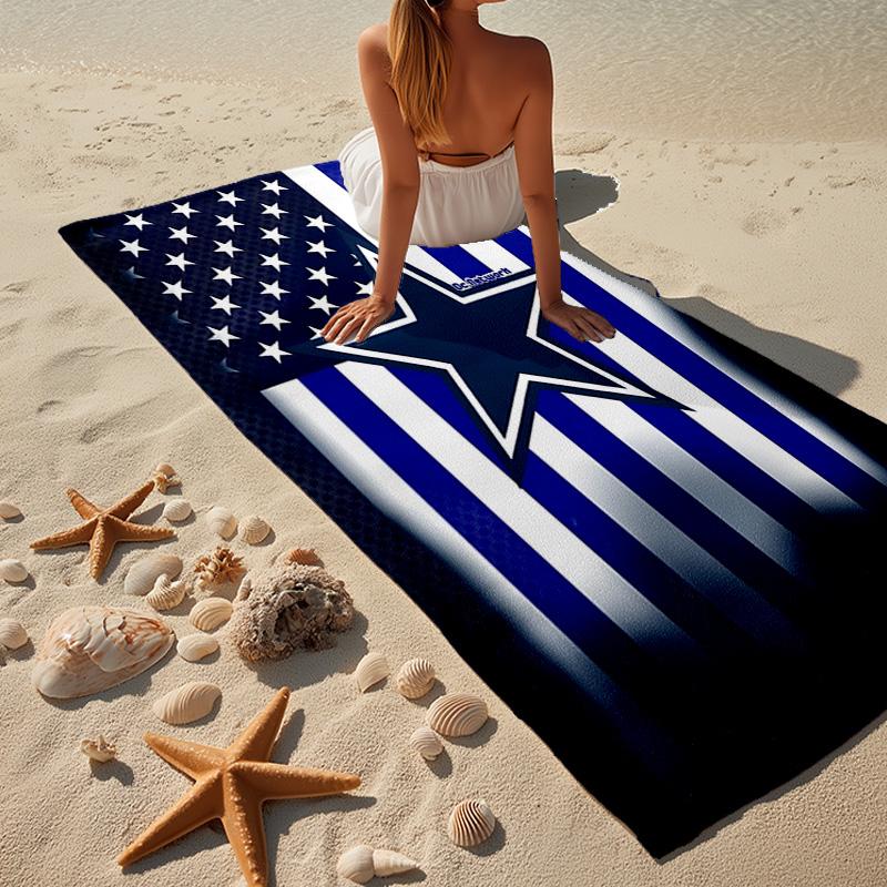 Dallas Cowboys Microfiber Beach Towel, Lightweight And Quick-Dry, for Summer Travel, Beach Essential, Swimming Pool