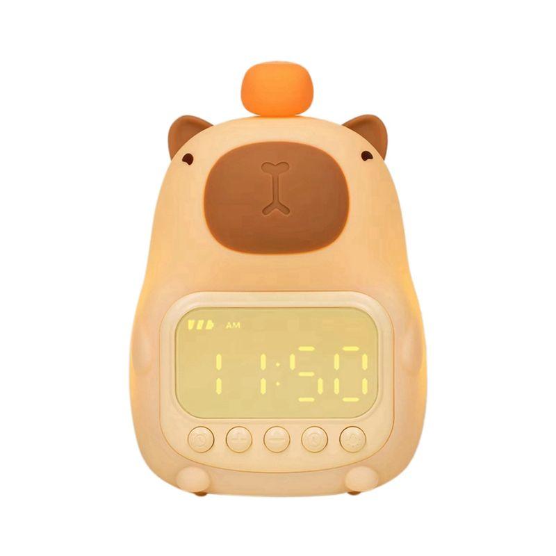 AEE4-Capybara-Themen-Nachttisch-LED-Schlummerwecker, Wiederaufladbares Nachtlicht, Touch-Steuerung - Das Perfekte Geschenk Für Studenten Und Kinder