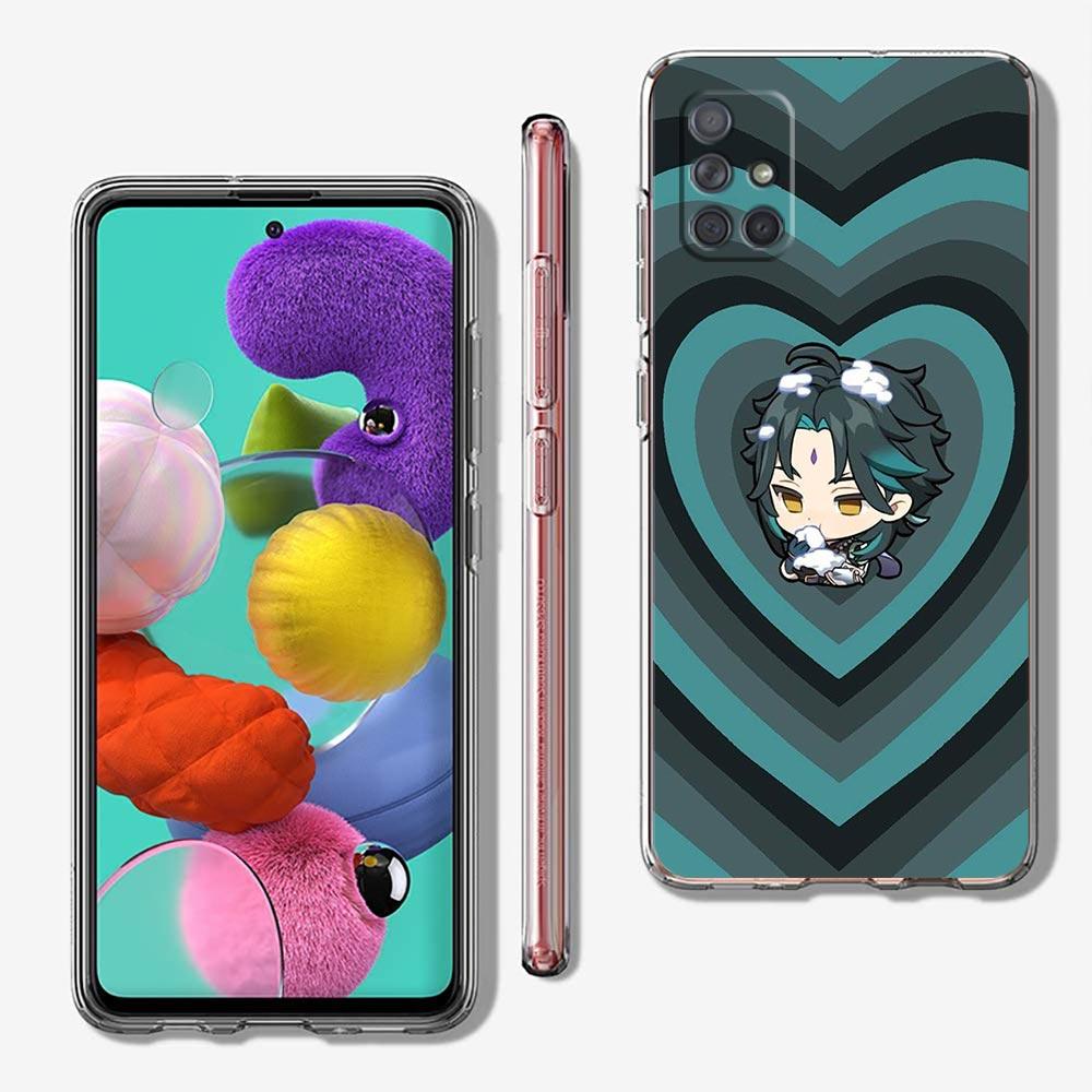 Love Genshin Impact estetické pouzdro na telefon Samsung A51 A71 A21S A12 A11 A31 A41 A03S A22 A13 A33 A73 A53 A52 A32 5G A23 kryt