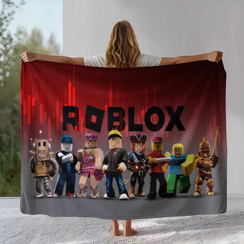 Game R-Robloxs Cartoon Flannel Blanket,Ultra Soft Warm Plush Throw for Home Bedroom Bed Sofa Cover Office Camping Picnic gift