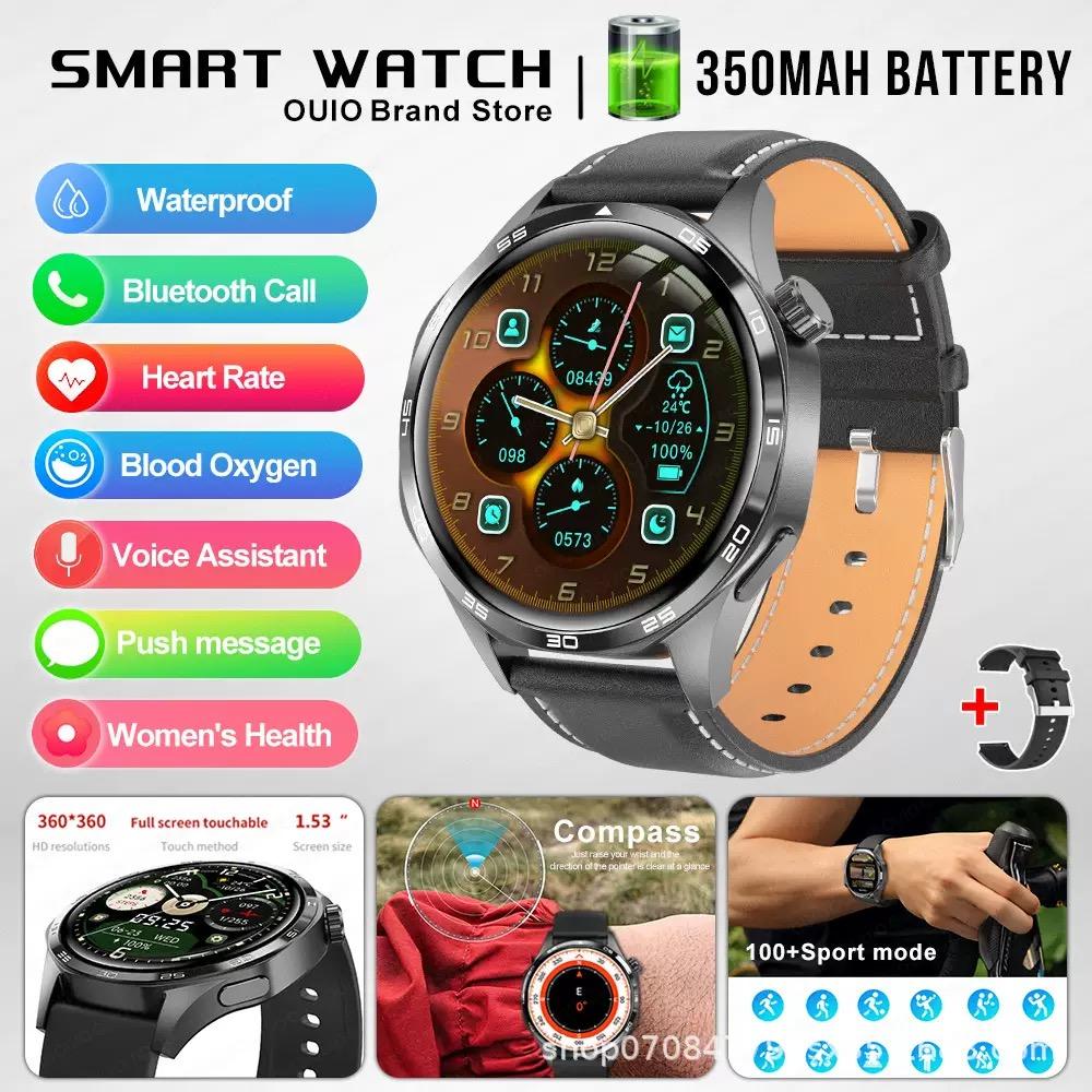 GPS NFC Smart Watch Men 360*360 AMOLED Screen Heart Rate Bluetooth Call IP67 Waterproof Man Smartwatch 2024