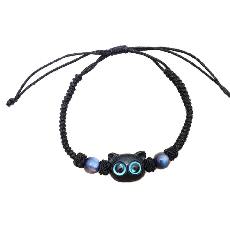 

Cats Wristband Braided Rope Round Bead Bracelets Unique Jewelry Gift for Women 1