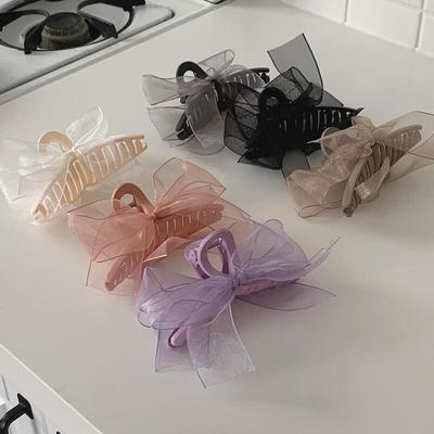 Chiffon Ribbon Hair Clip Matte Hairpin