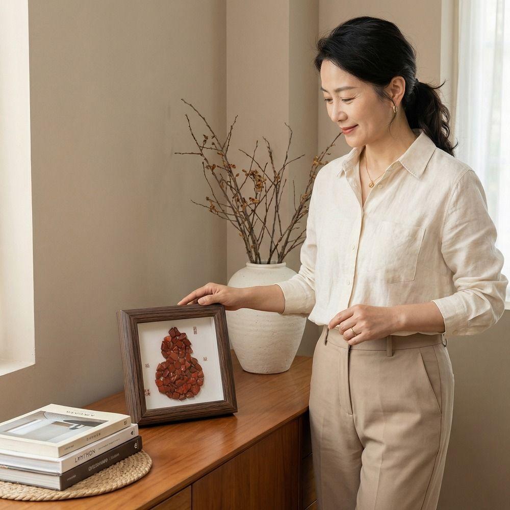 Colorful Crystal Photo Frame Crystal Crafts Gourd Shaped Crushed Crystal Frame Crushed Stone Decorative Home Decoration