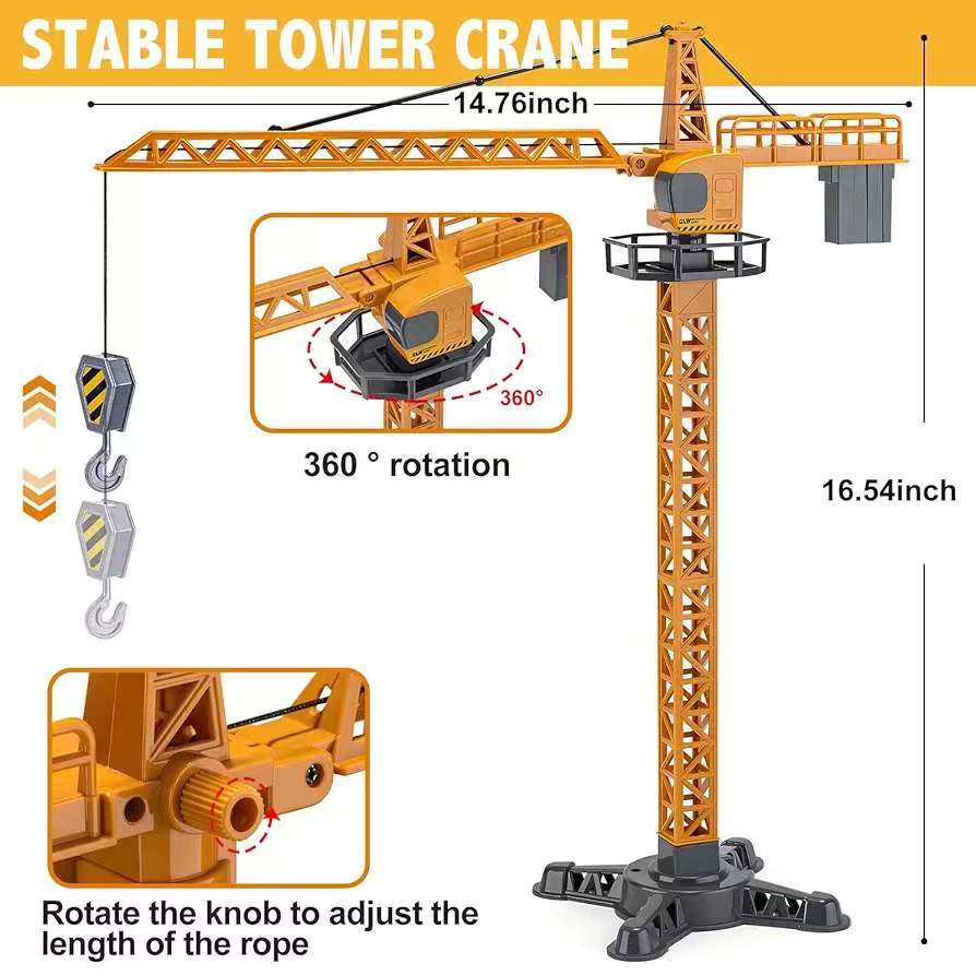 Zabawki pojazdy budowlane dla chłopców Stop+Plastik Model Ciągnika Koparki Spycharki Dźwigu Ciężarówki Odlewany Model Kolekcja Dziecięca Prezenty