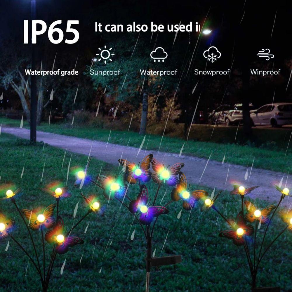 6/8 Head Butterfly Solar Garden Lights Waterproof Solar Landscape Lights  Lawn Lighting