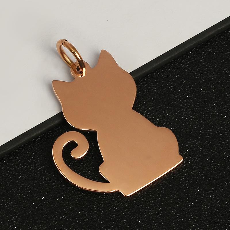 Für Großhandel Metallschmuck, Katzenfisch Haustieranhänger, Anhänger, Anti-Lost-Karte, Lasergravur, Edelstahl Hundemarke