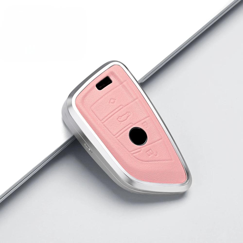 Alloy Leather Car Key Case Cover Shell Protector For Bmw X1 X3 X4 X5 F15 X6 F16 G30 7 Series G11 F48 F39 530 520 525 F30 G38