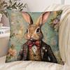 Soft Skin Friendly Easter Bunny Pillow Cover Double Sided Print Design For Bedroom Home Sofa Chair Decor Polyester Fabric