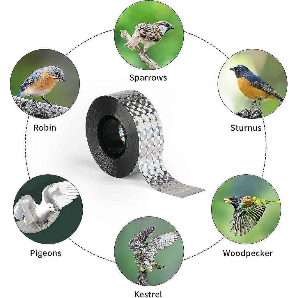 80M Reflective Bird Repellent Tape - 4.8CM Garden Pigeon Deterrent