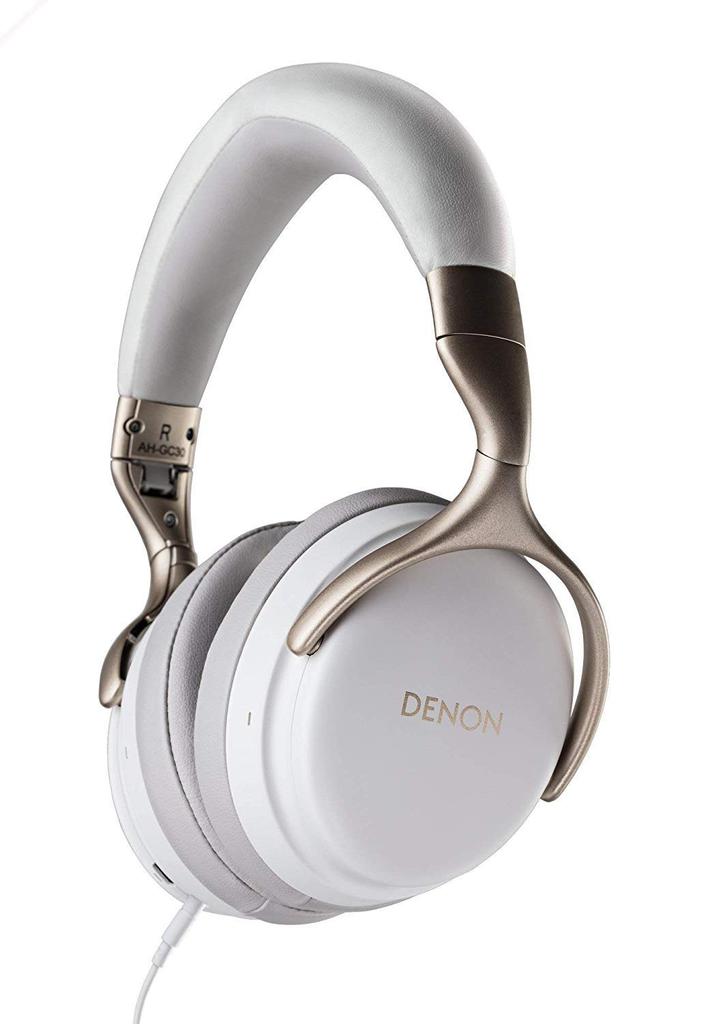 Denon Wireless Headphones with Free Edge aptX HD Codec 40mm AH-GC30 Noise-Canceling Drivers, Support, Drivers, White, AH-GC30WTEM