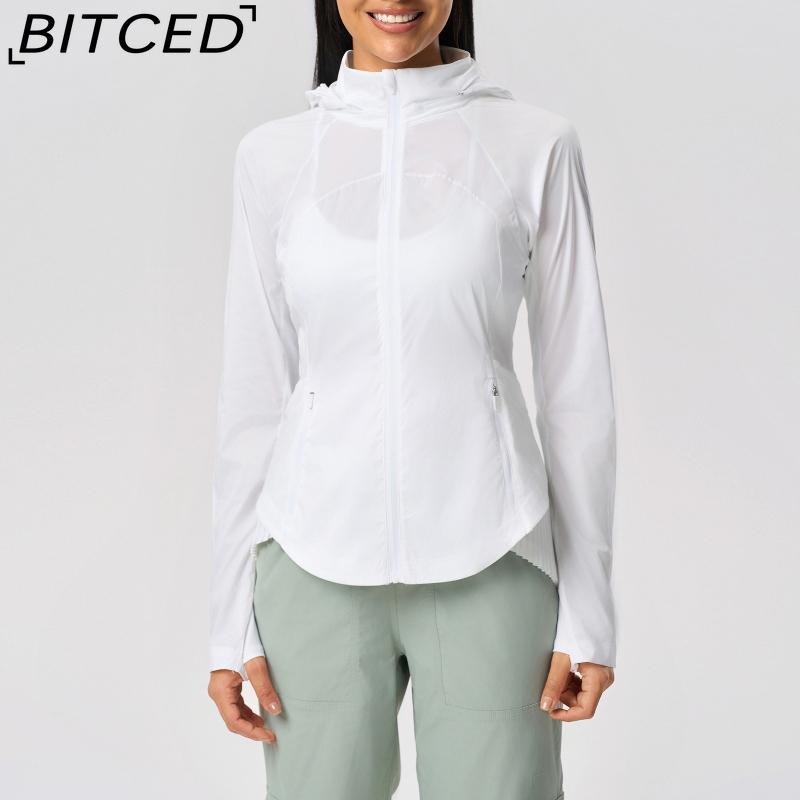 BITCED Summer Sports Outdoor UV Protection Skin-Tight Shirt UPF50+ Slim-Fit Breathable Sun Protection Shirt for Women