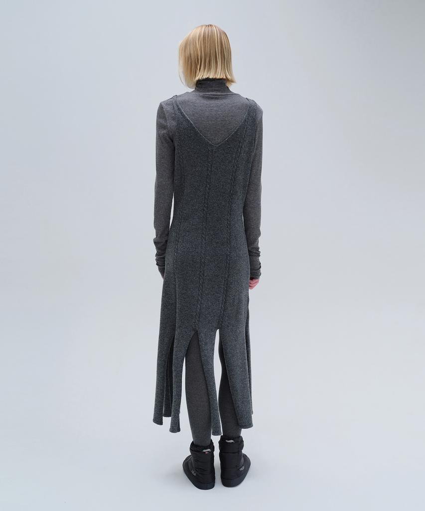 Daiaegeuneol Unbalance Slit Knit Dress (Charcoal)