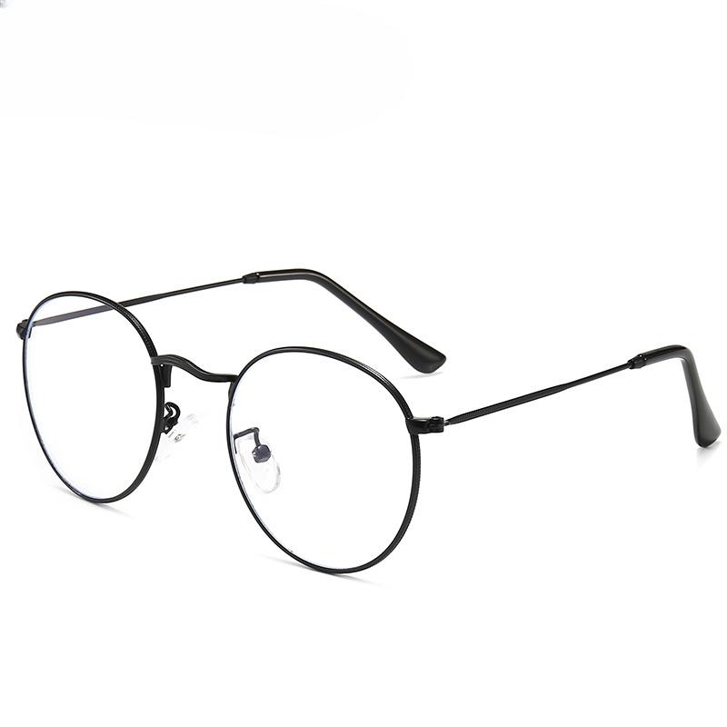 Blue-light-proof Flat Mirror Can Be Equipped with Metal Frame Goggles for Men and Women with Short-sighted Glasses with Round Frames.