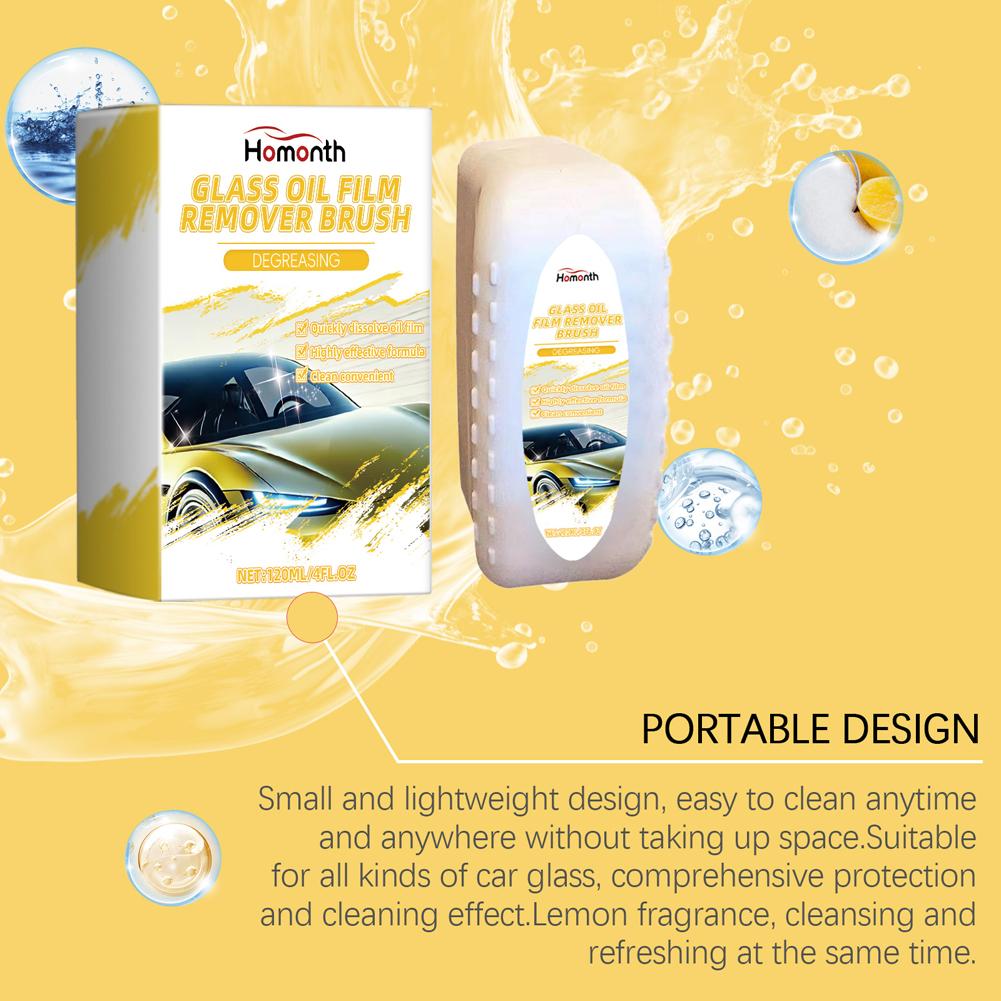 Car Window Glass Cleaner Auto Glass Sponge Cleaning Brush Windshield Glass Oil Film Cleaner Powerful Windshield Stain Removal