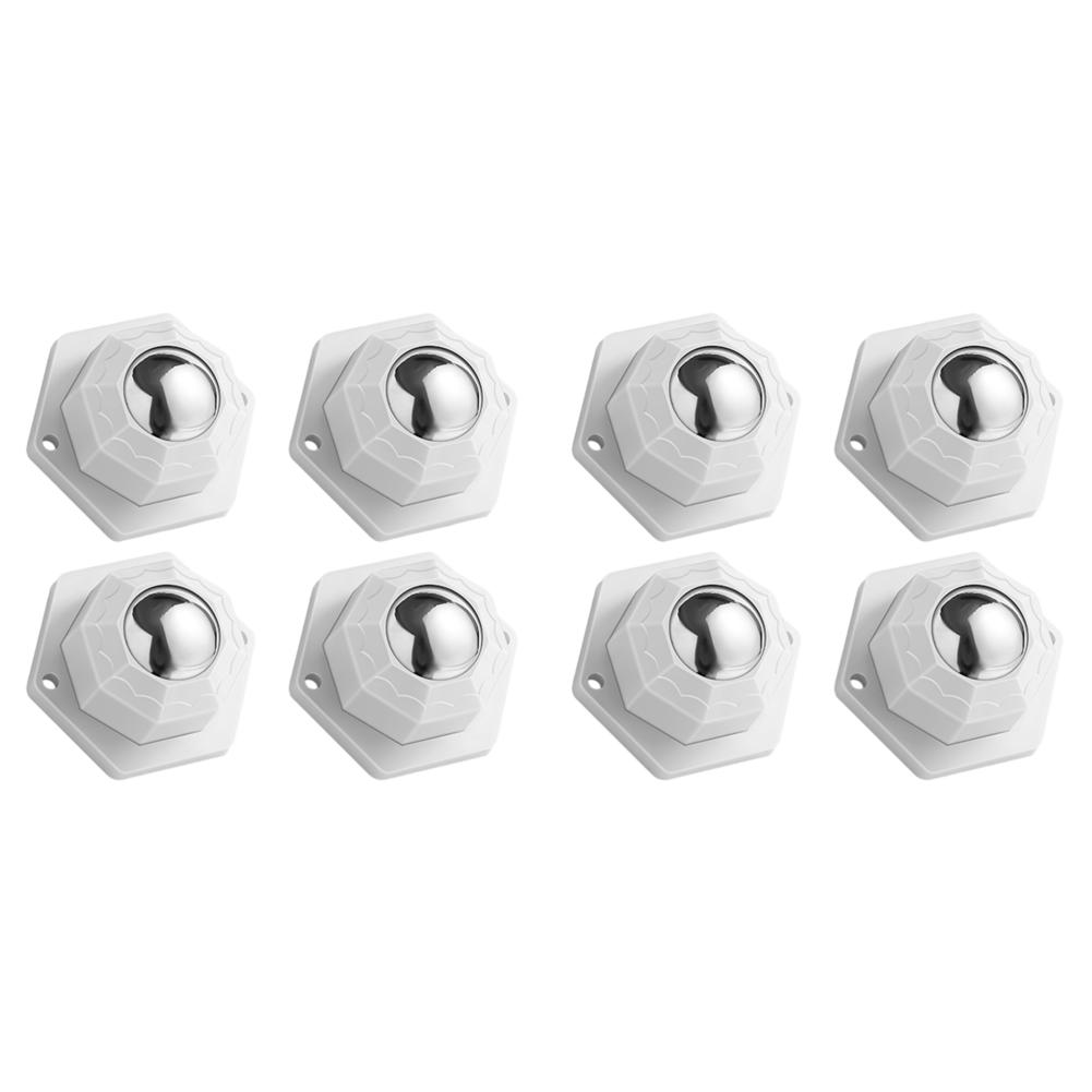4-16Pcs Self Adhesive Type Mute Ball Universal Wheel 1 Beads Furniture Casters Wheels Stainless Steel Roller Wheel 360° Rotation