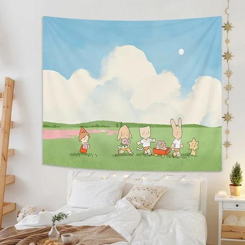 Fresh Field Spring Outing Style Decorative Tapestry Bedroom Living Room Tapestry Home Wall Decoration Tapestry