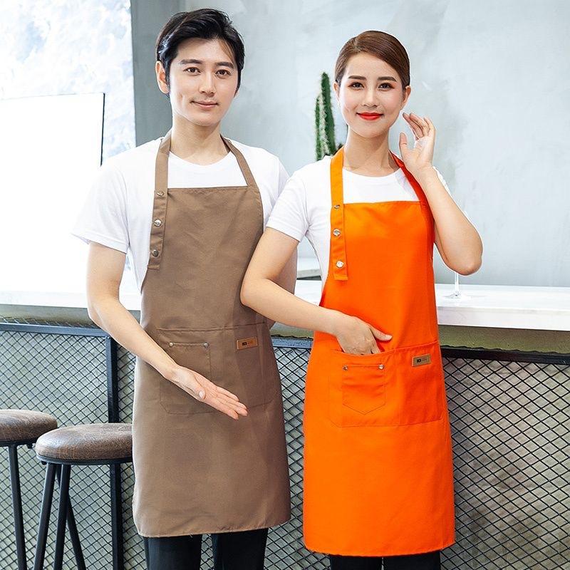 Heavy-duty Wear-resistant Kitchen Apron: Trendy Workwear for Nail/Café/Milk Tea Shop, Unisex, Perfect for Photography