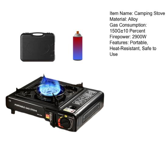 Campingovn Utendørs matlagingsbrenner Høytemperaturbestandig reisebruk 2900W BBQ Butangassbrenner komfyr