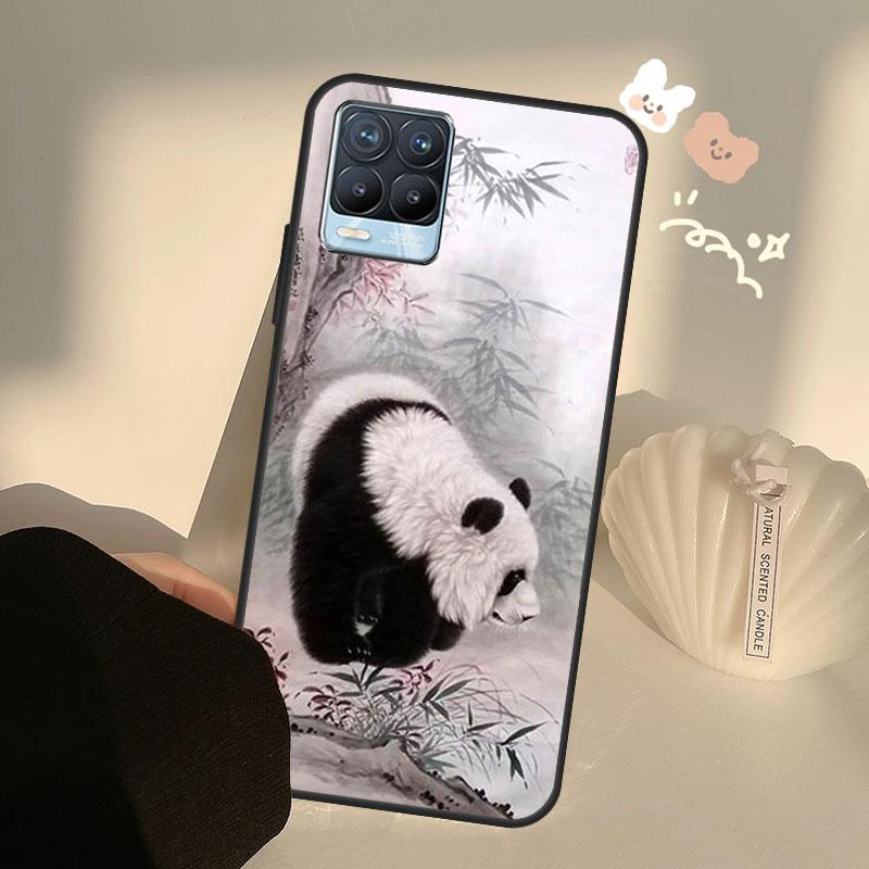 Chinese Bear Panda Case For Realme C55 C63 C61 C51 C53 C25 C65 C67 C71 C75 11 12 13 14 Pro Plus GT6 GT7 15 Pro